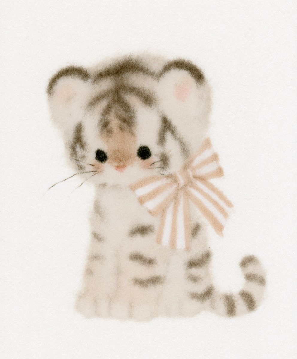 Baby Tiger Watercolor Poster. poster — animals art