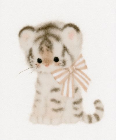 Baby Tiger Watercolor Poster.