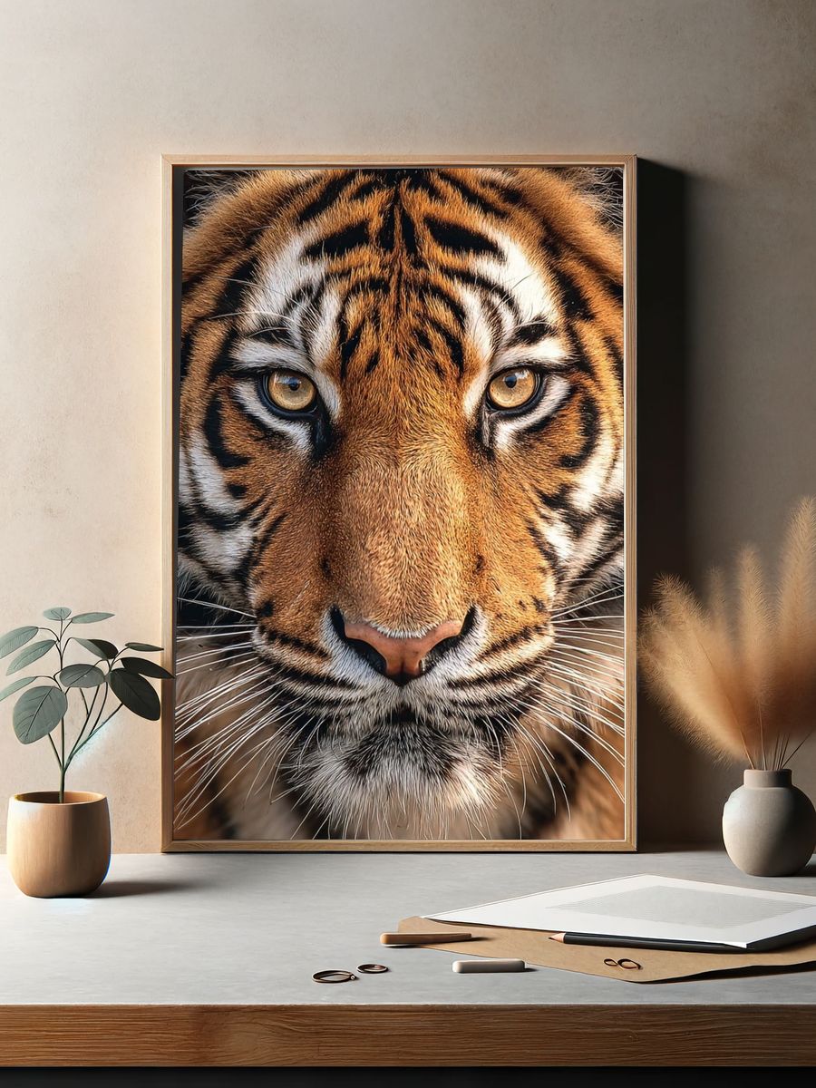 Tiger Portrait Photography Poster. — room view 2