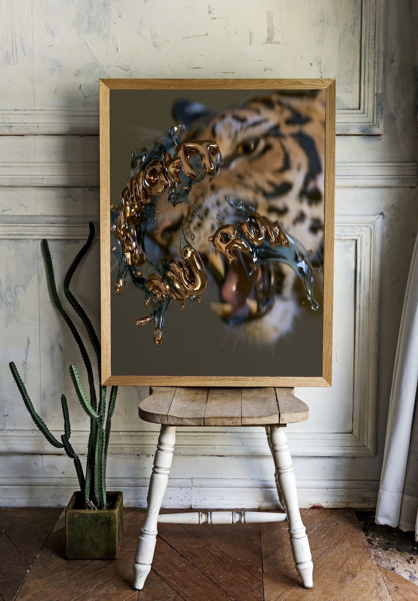 Tiger Liquid Gold Poster. room preview