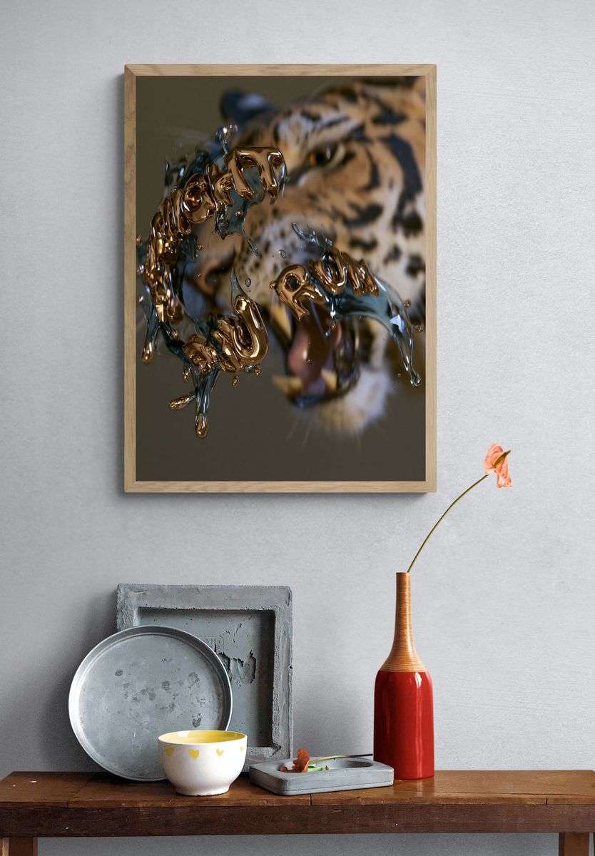 Tiger Liquid Gold Poster. — room view 3