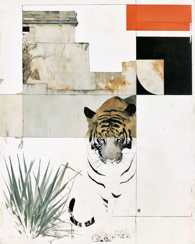 Tiger Collage Illustration Poster.