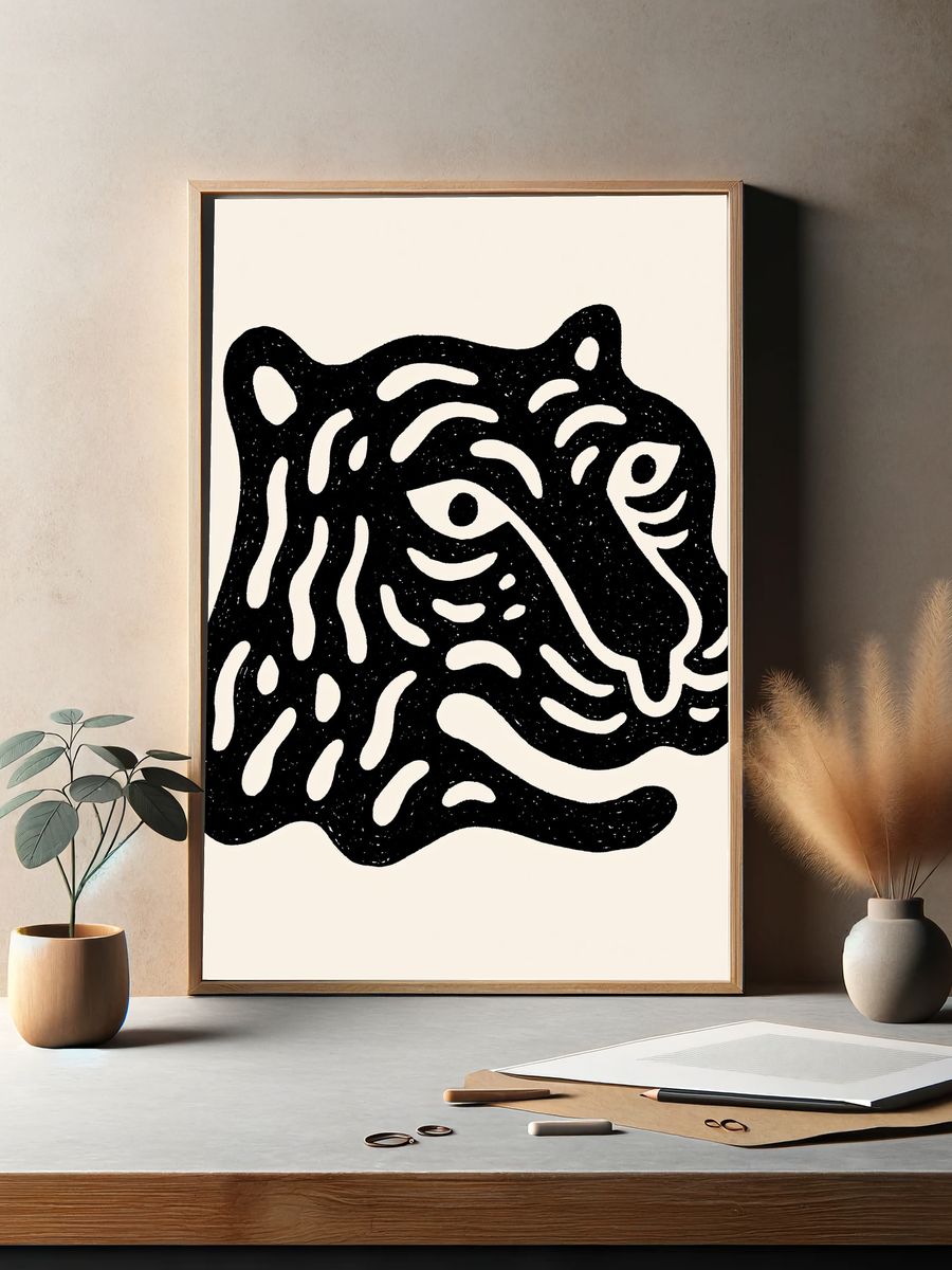 Abstract Tiger Face Print. — room view 2