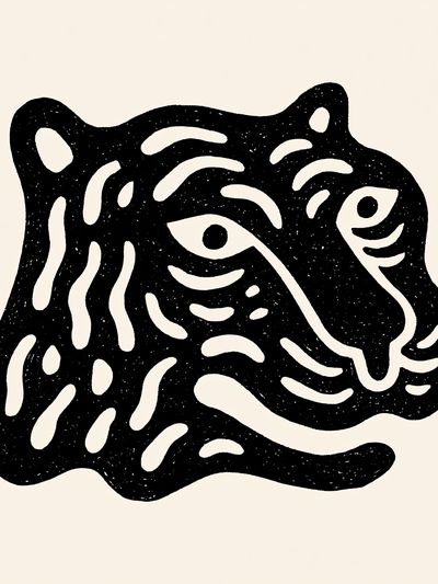 Abstract Tiger Face Print.