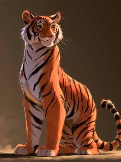 Majestic Tiger Digital Art Poster.