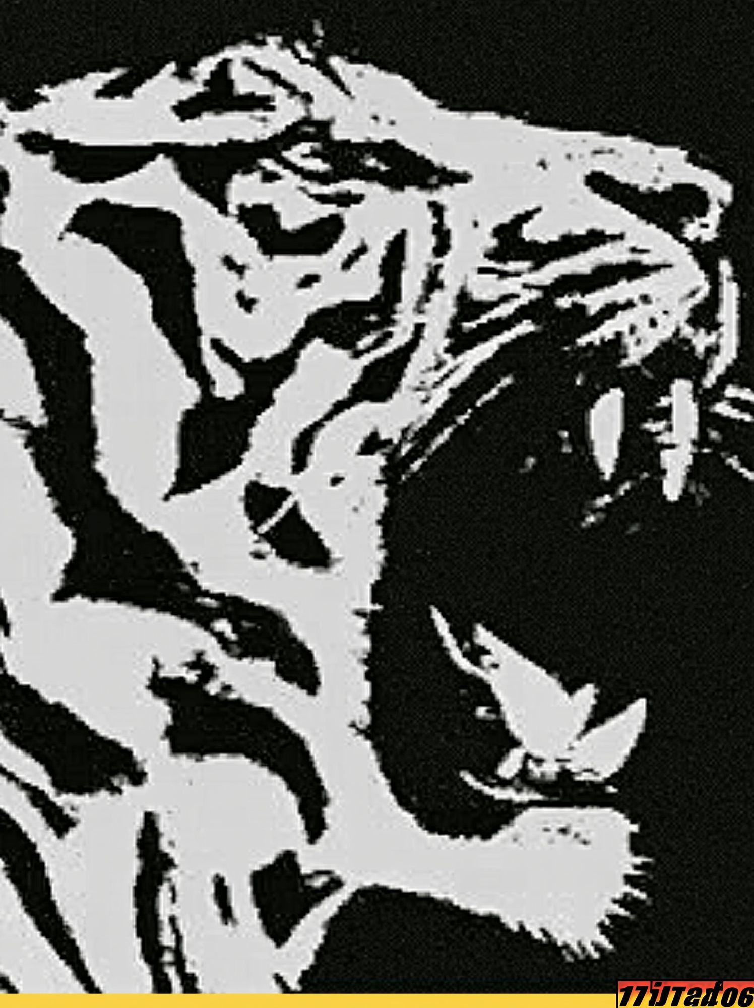Tiger Face Black-White Poster. poster detail