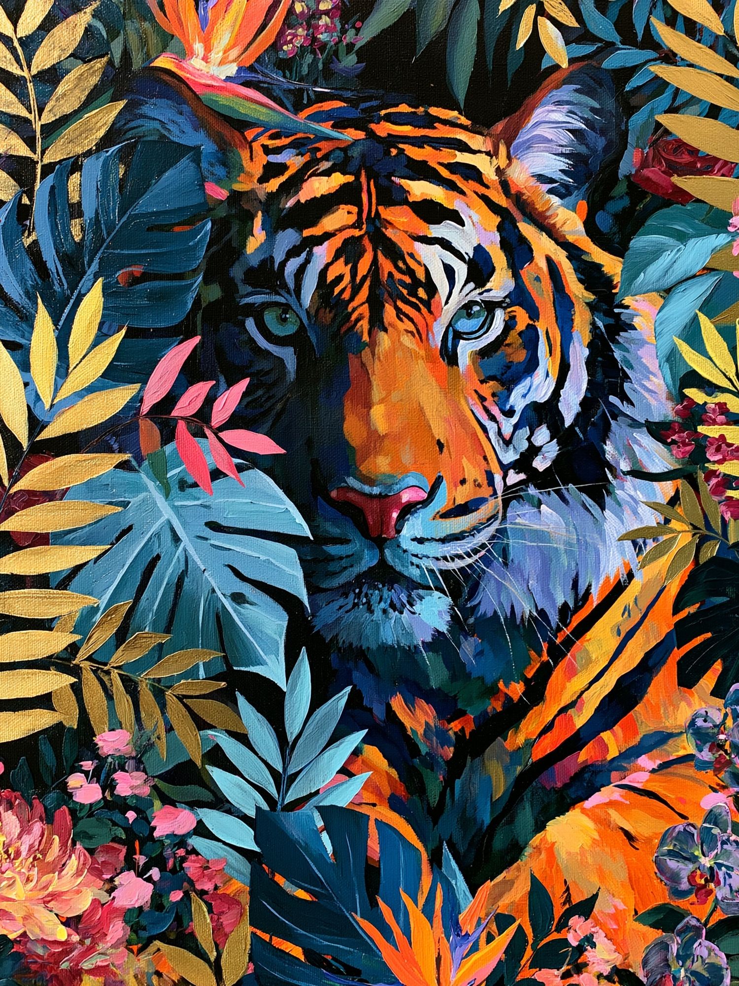 Tropical Tiger Botanical Poster. poster detail