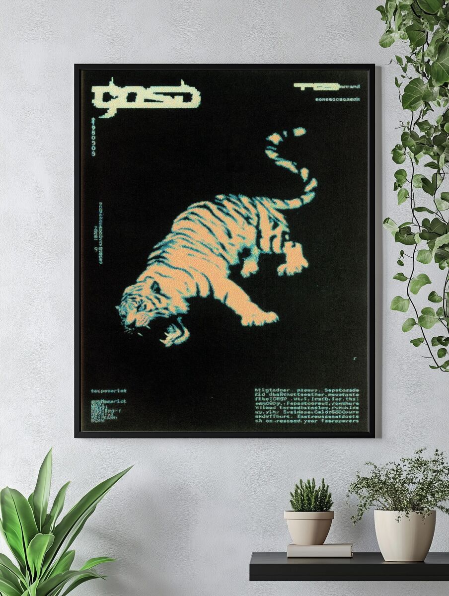 Tiger — Digital Art Print. — room view 4