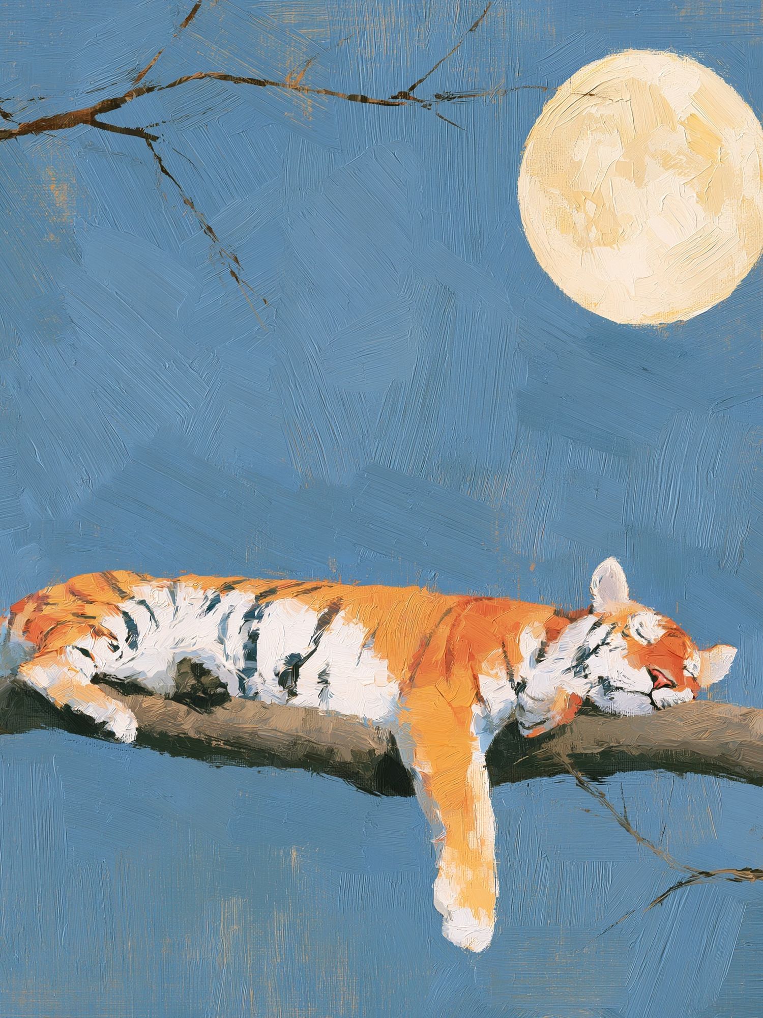 Sleeping Tiger Moonlight Poster. poster — animals art