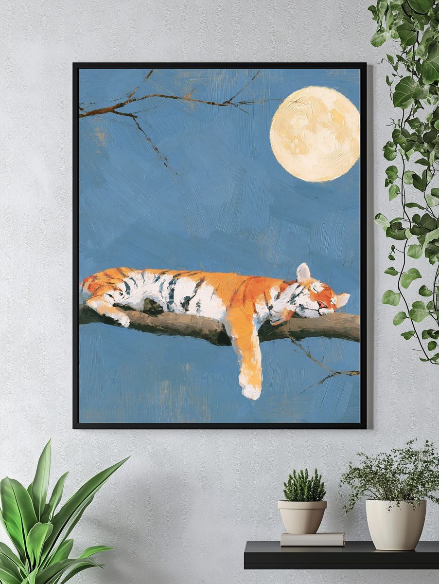 Sleeping Tiger Moonlight Poster. — room view 4
