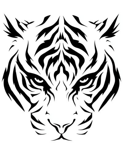 Tiger Face Line Art Poster. poster
