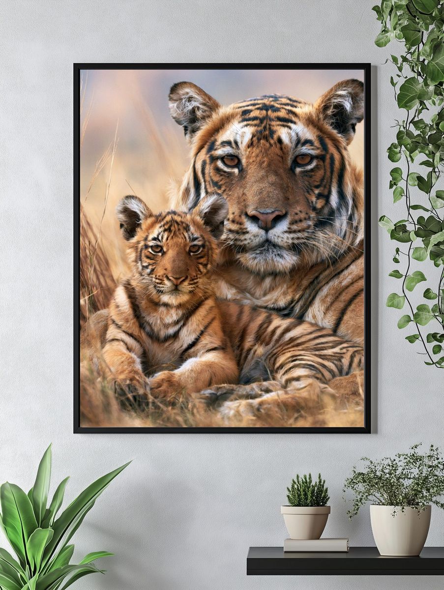 Tiger Mother and Cub Photography Poster. — room view 4