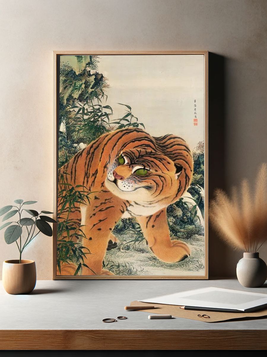 Majestic Tiger — Asian Art Print. — room view 2
