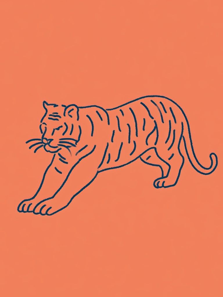 Tiger Line Art Poster. poster detail