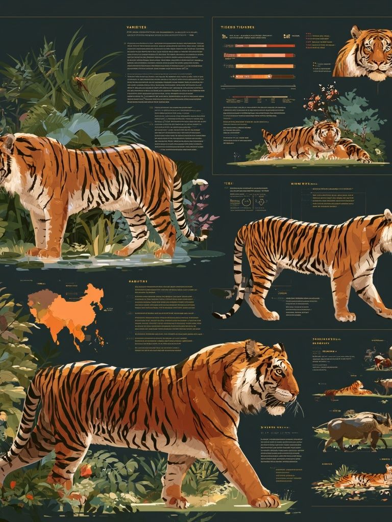 Tiger Study Illustration Poster. poster detail