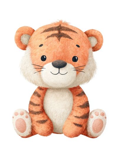 Cute Tiger Watercolor Print. poster print