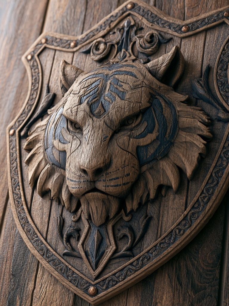 Carved Tiger Crest Illustration Poster. poster detail