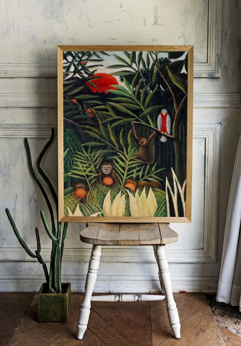 Tropical Jungle Scene — Fine Art Print. — room view 1