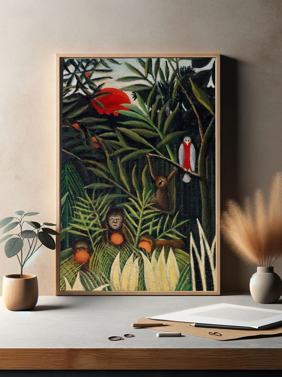 Tropical Jungle Scene — Fine Art Print. — room view 2