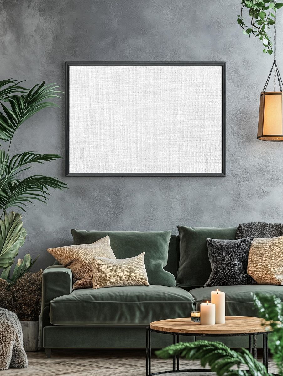 Gray burlap textured background. — room view 4