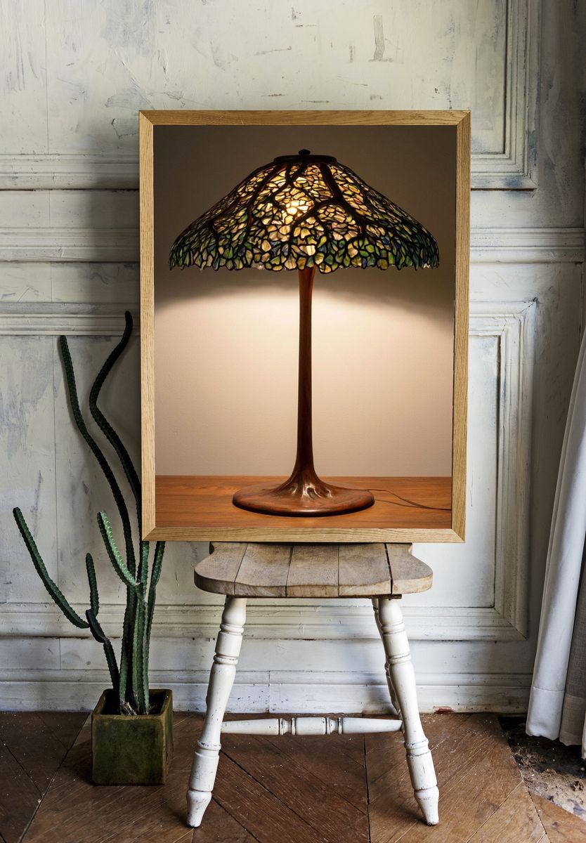 Tiffany-Style Table Lamp Poster. — room view 1