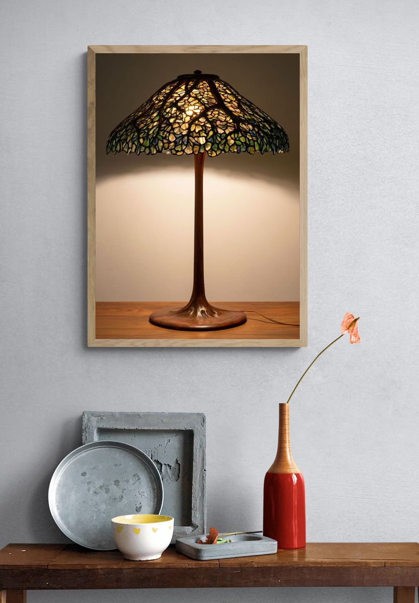 Tiffany-Style Table Lamp Poster. — room view 3