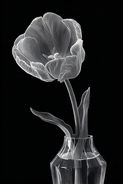 Elegant Tulip Line Art Poster. poster