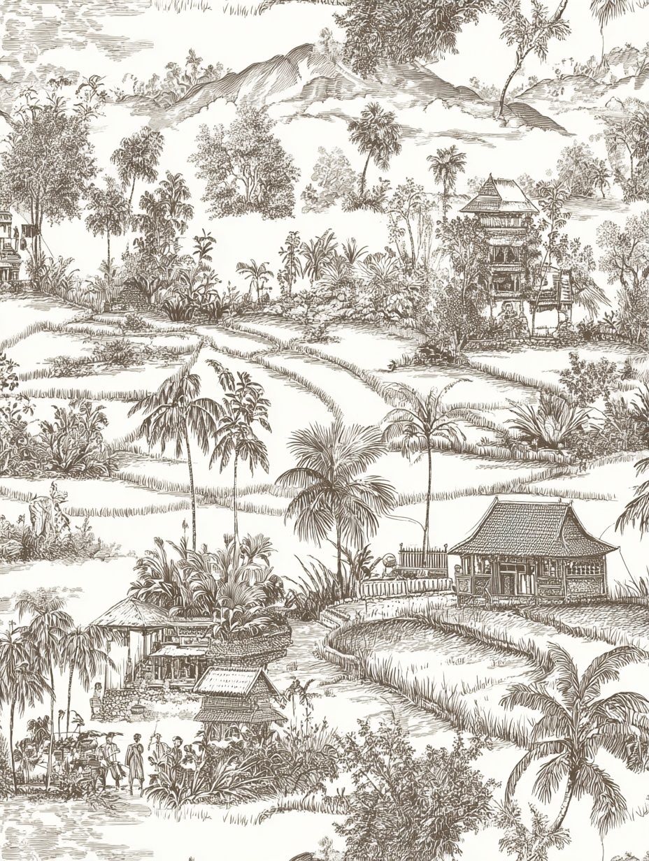 Tropical Landscape — Vintage Print. poster — vintage art