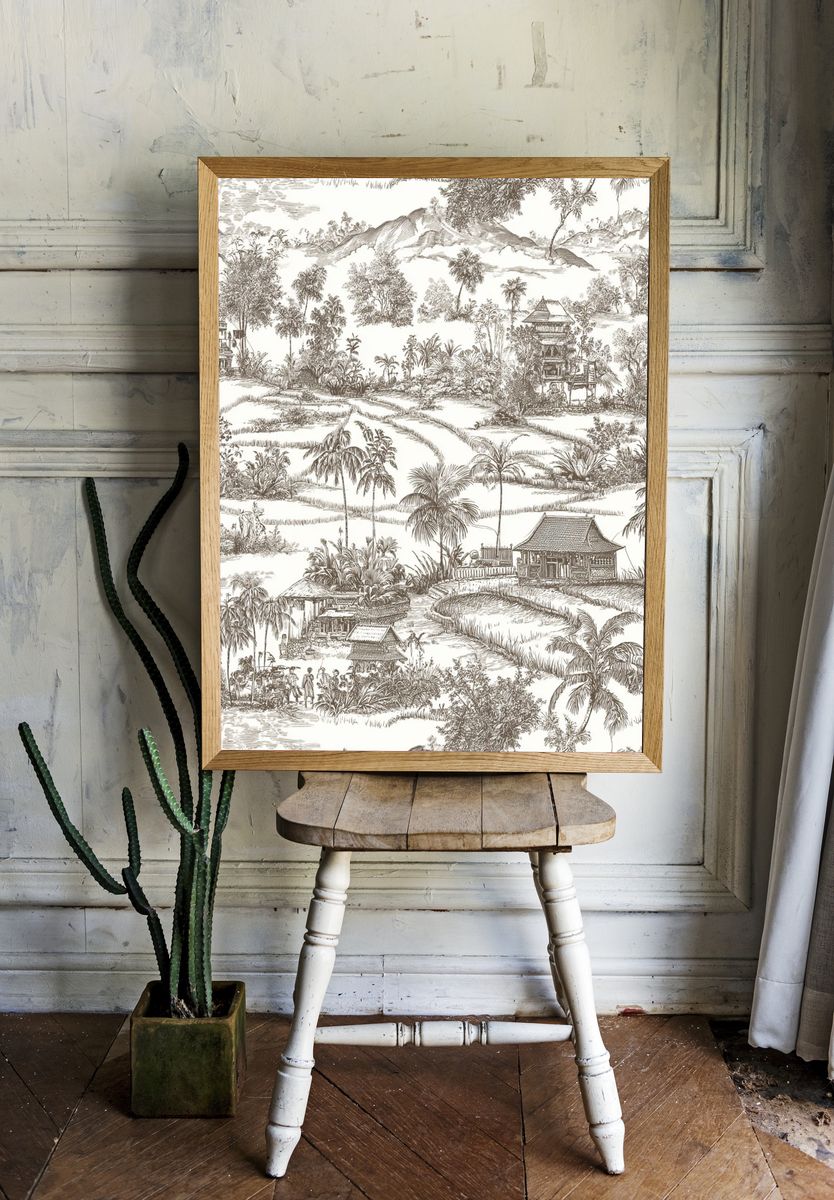 Tropical Landscape — Vintage Print. — room view 1