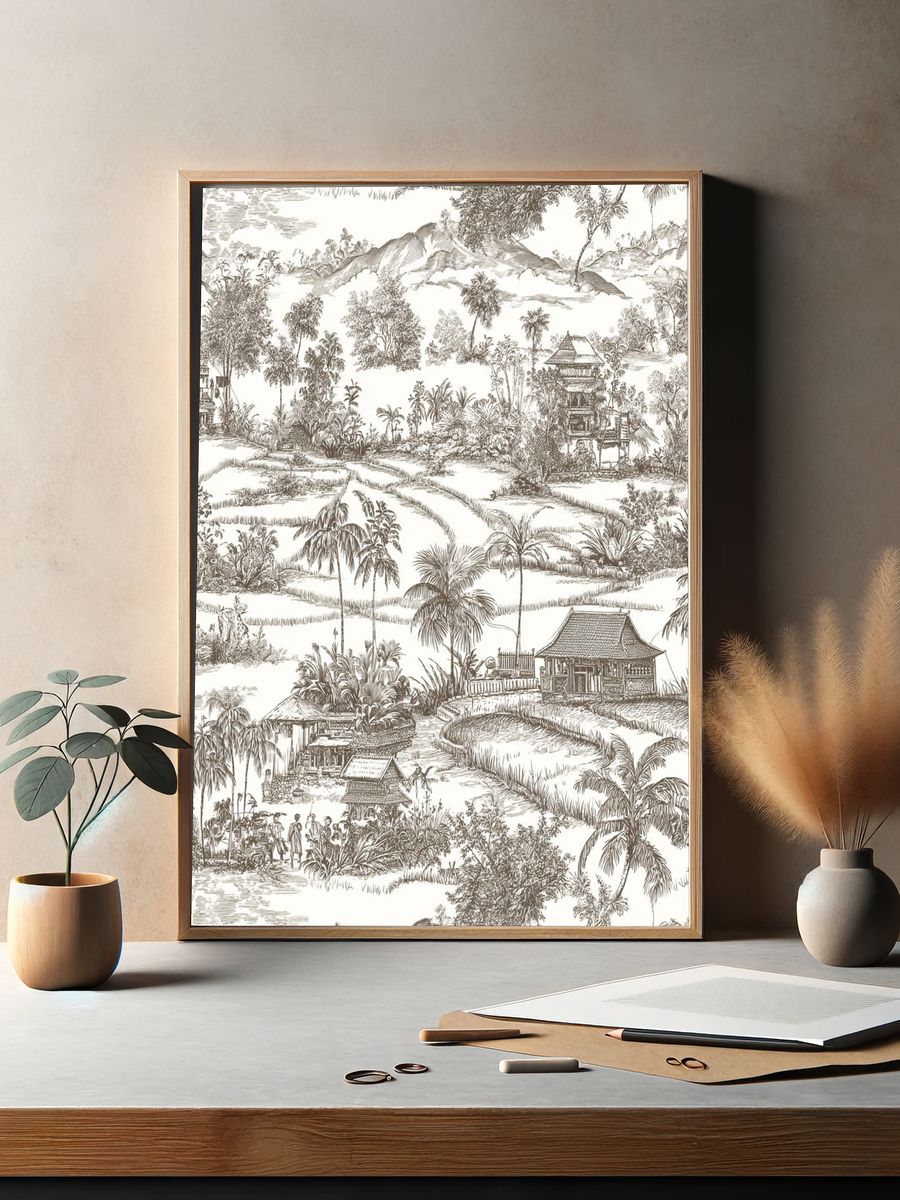 Tropical Landscape — Vintage Print. — room view 2
