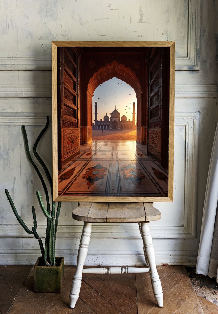 Taj Mahal Sunrise Archway Print. — room view 1