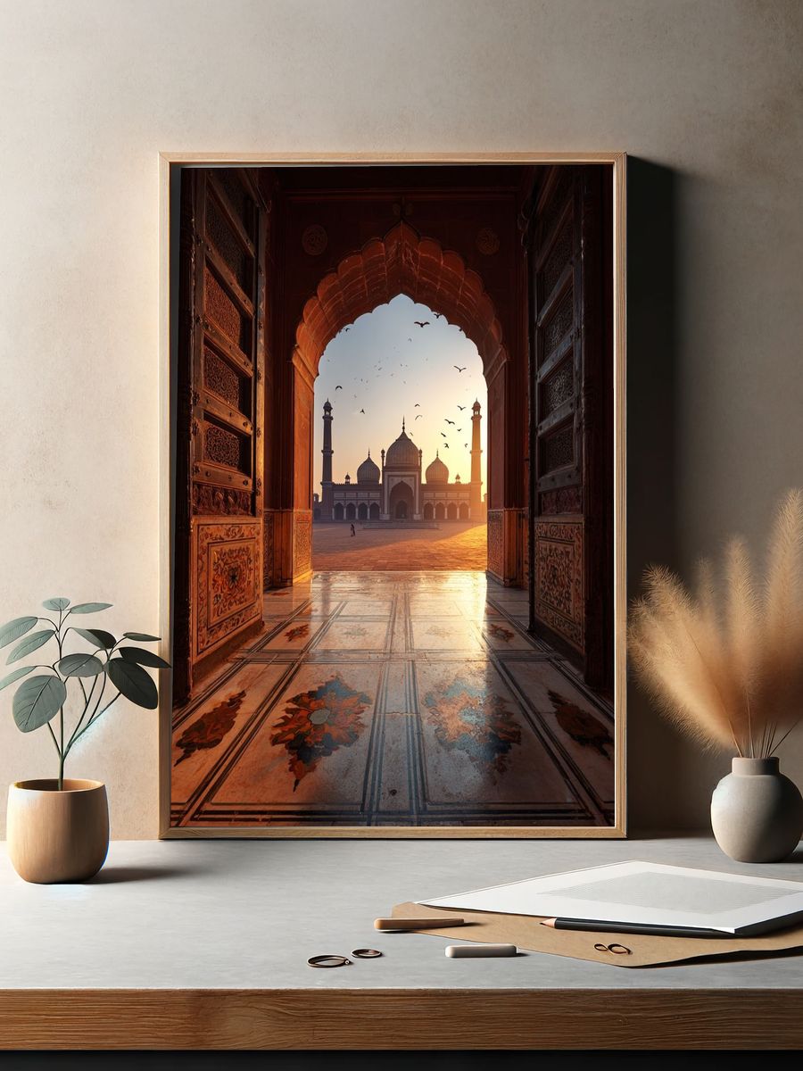 Taj Mahal Sunrise Archway Print. — room view 2