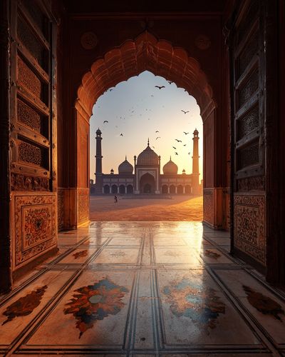 Taj Mahal Sunrise Archway Print.