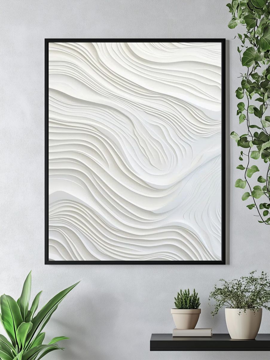 Textured Waves — Minimalist Print. — room view 4