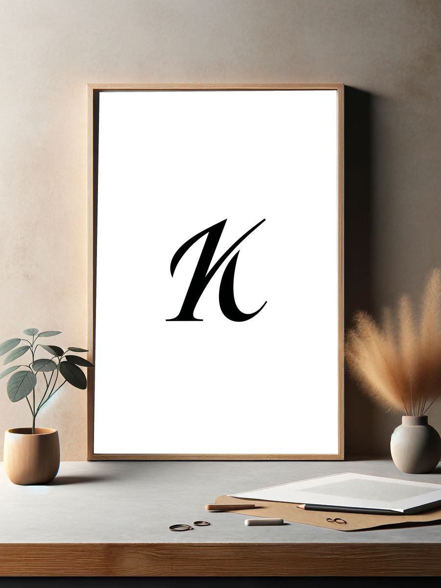 Minimal Monogram Letter Poster. — room view 2
