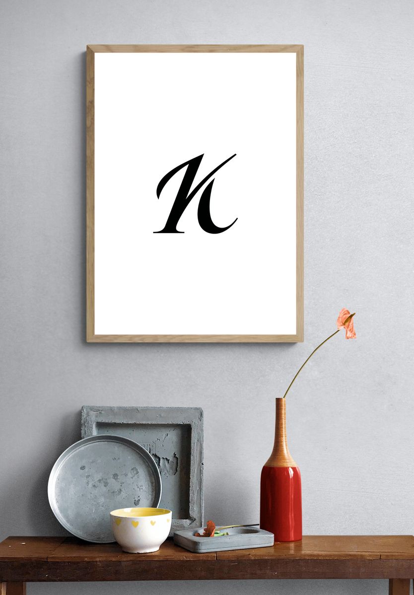 Minimal Monogram Letter Poster. — room view 3