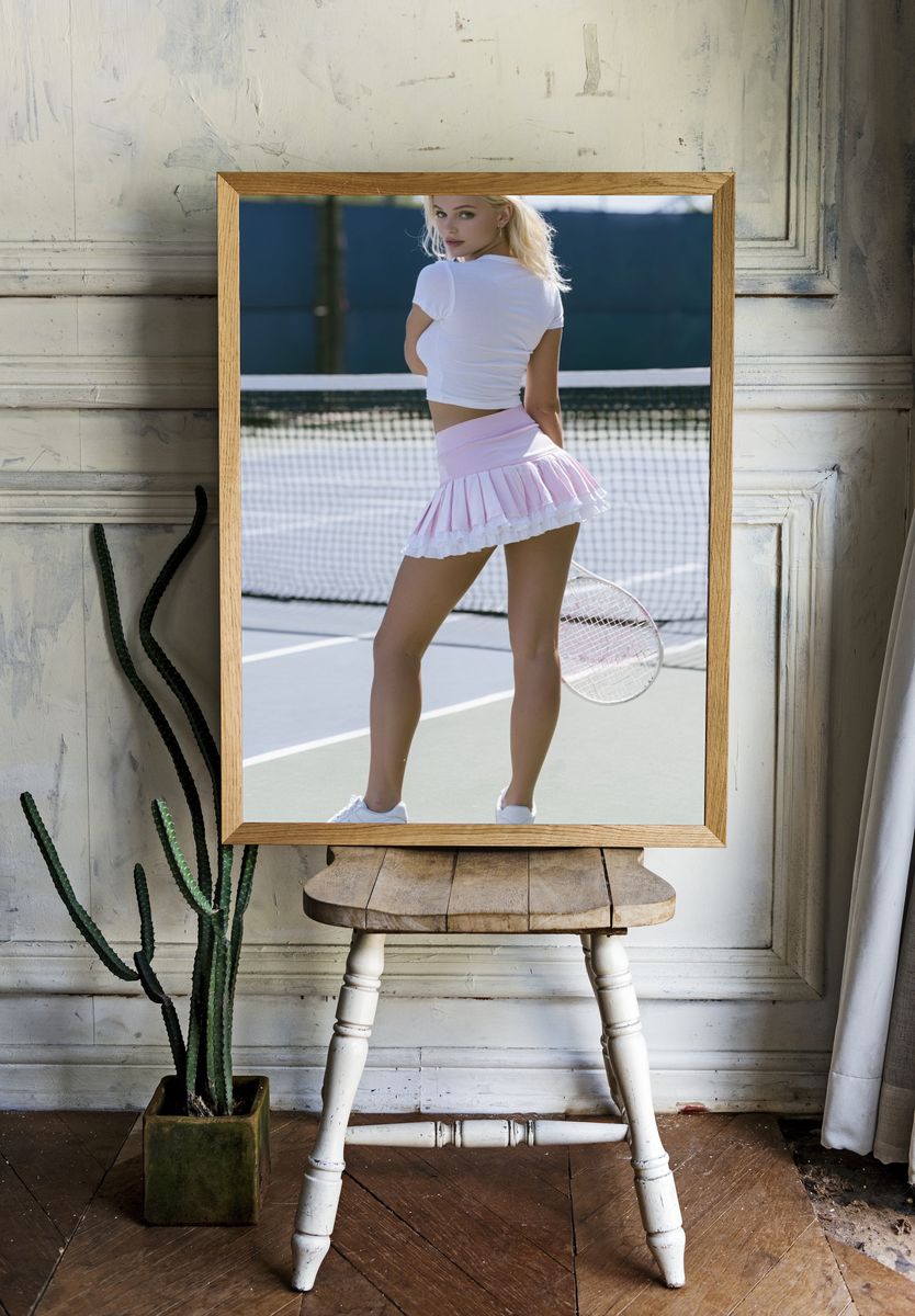 Tennis Court Fashion Portrait Poster. room preview