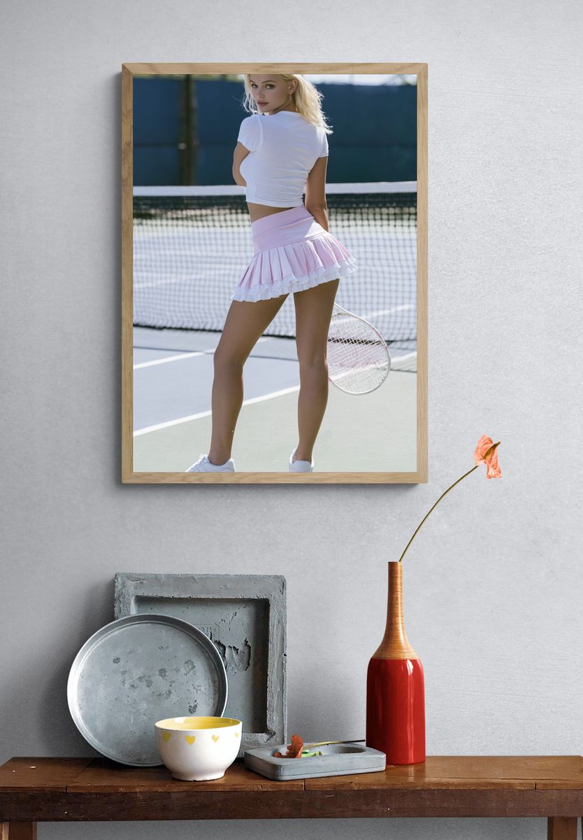 Tennis Court Fashion Portrait Poster. — room view 3
