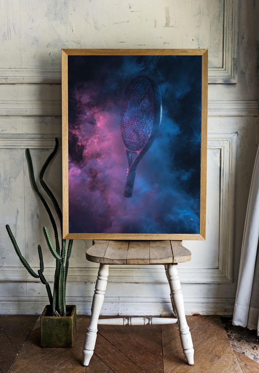 Tennis Racket — Modern Art Print. — room view 1