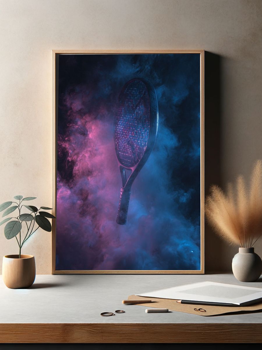 Tennis Racket — Modern Art Print. — room view 2
