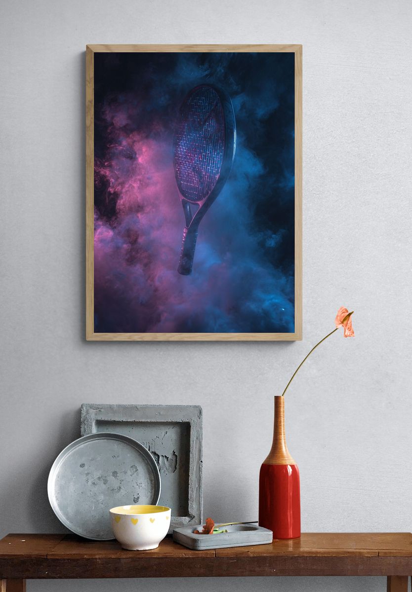 Tennis Racket — Modern Art Print. — room view 3