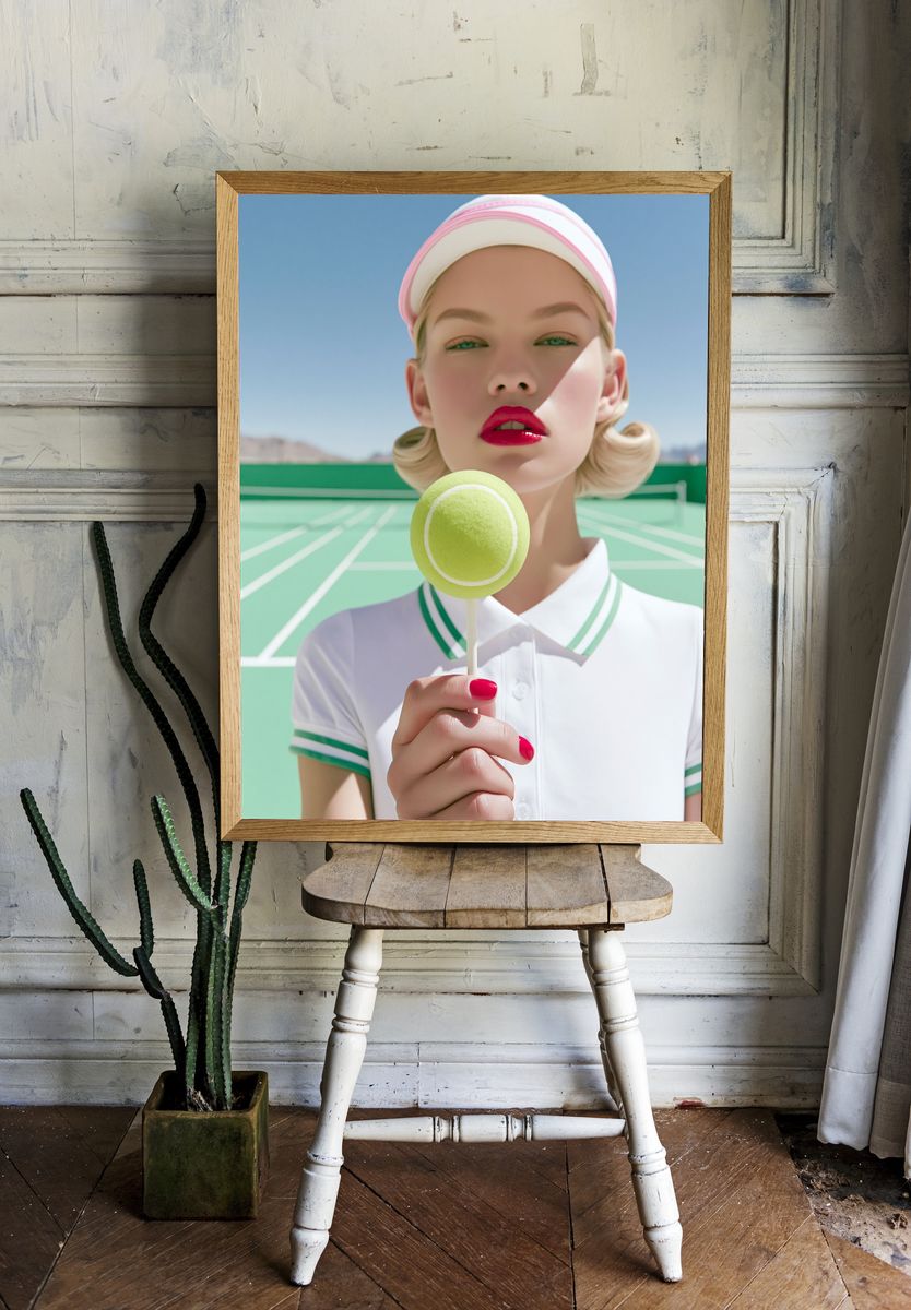Tennis Pop Portrait Print. — room view 1
