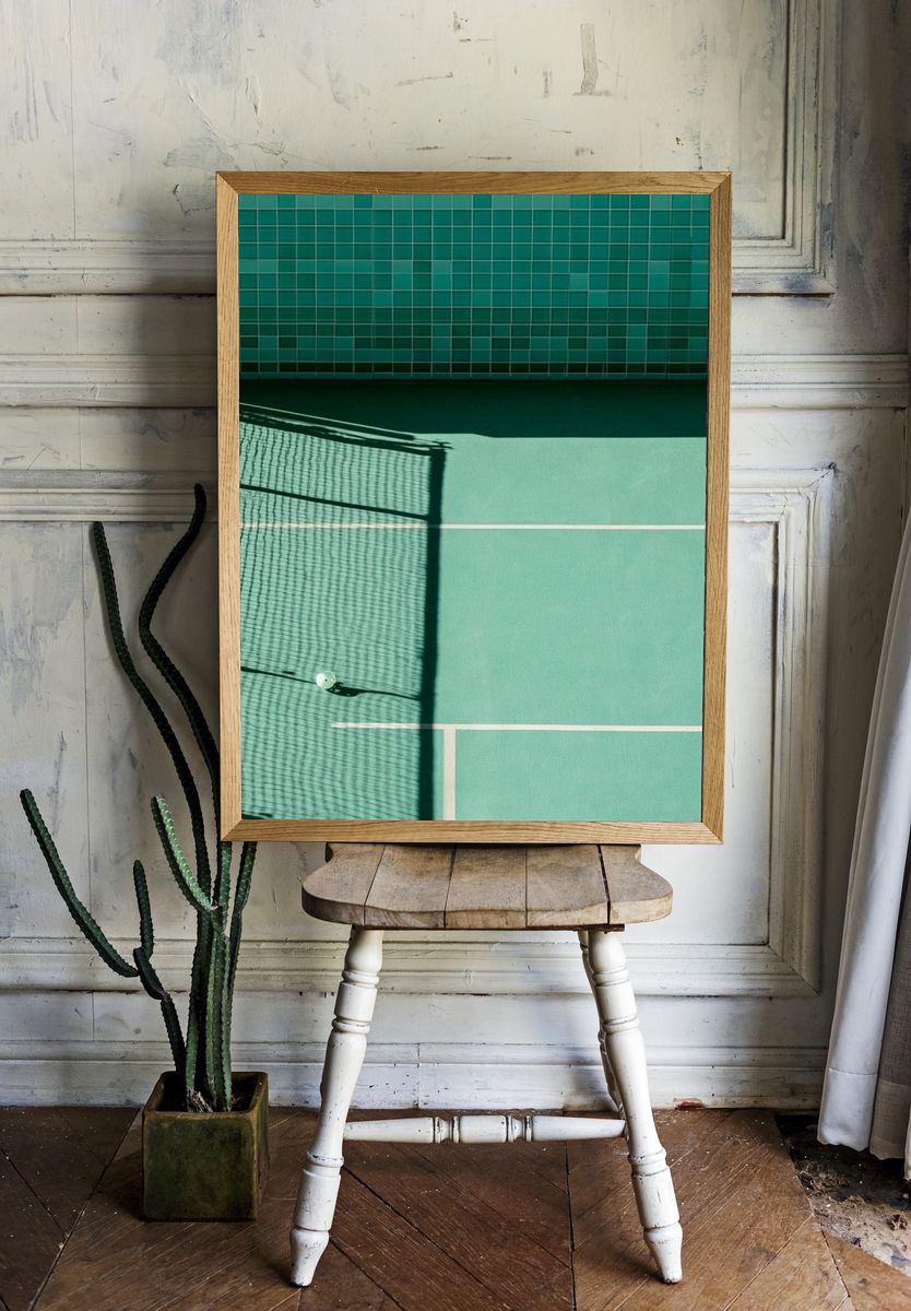 Tennis Court Shadow Photography Poster. room preview