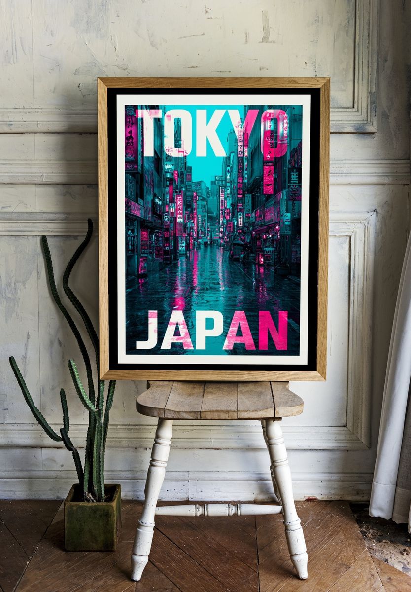 Tokyo Japan Neon Street Poster. — room view 1