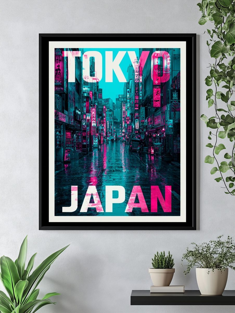 Tokyo Japan Neon Street Poster. — room view 4