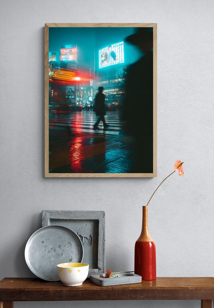 Tokyo Street at Night — Photography Print. — room view 3