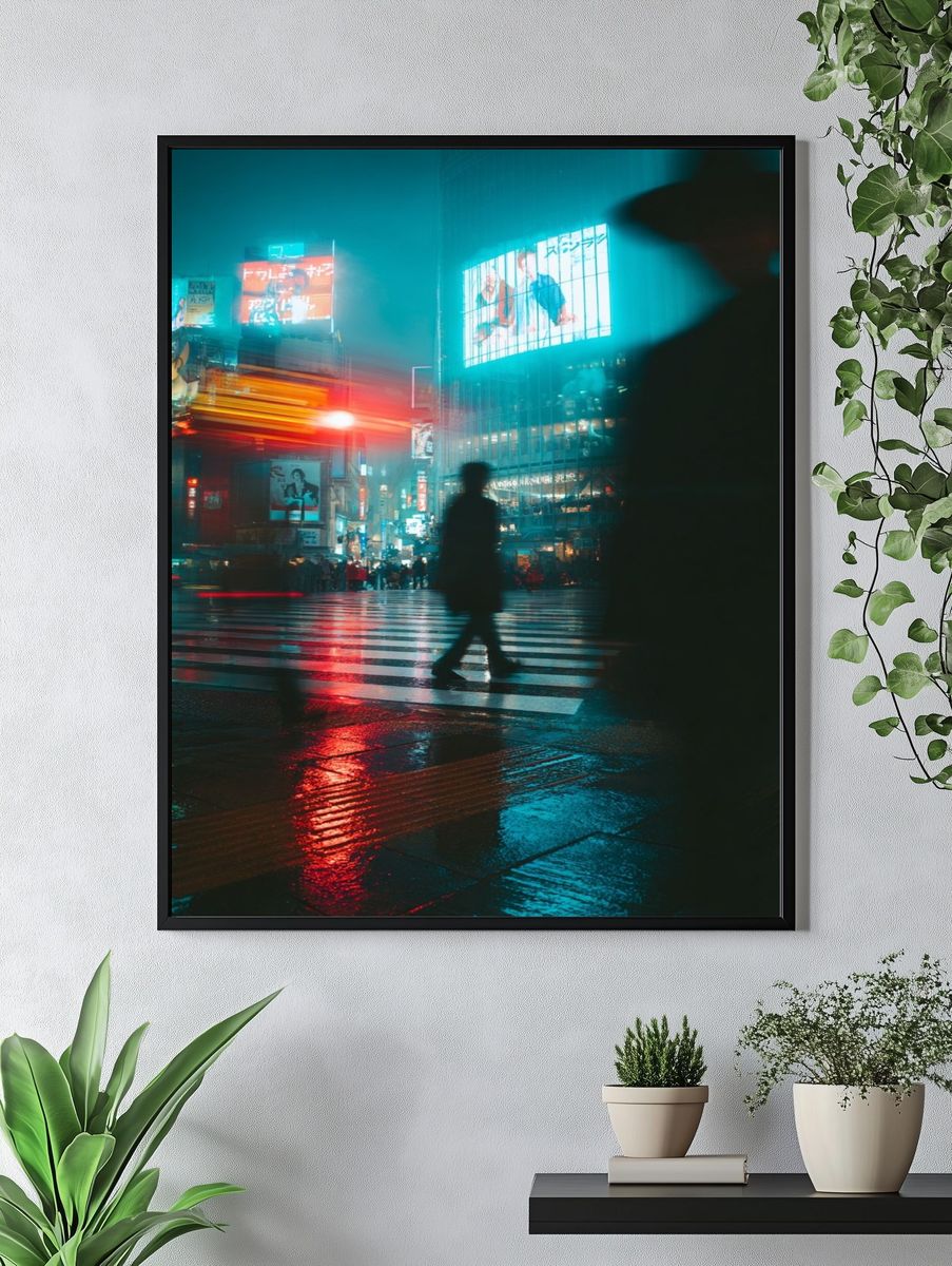 Tokyo Street at Night — Photography Print. — room view 4