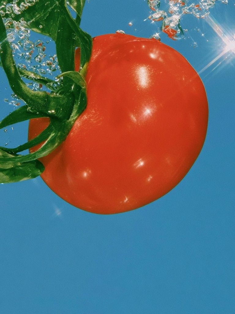 Floating Tomato Photography Poster. poster detail