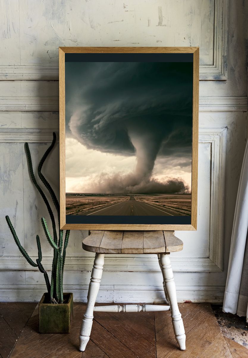Tornado Over Open Plains Poster. room preview