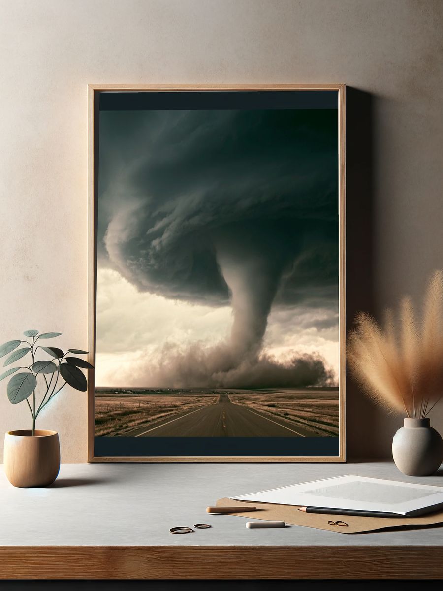 Tornado Over Open Plains Poster. — room view 2